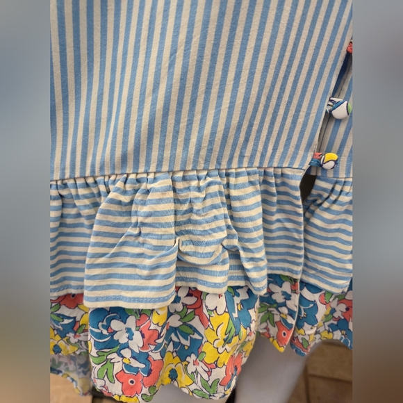 Blue Striped Dress with Colorful Accents - Picture 4 of 5